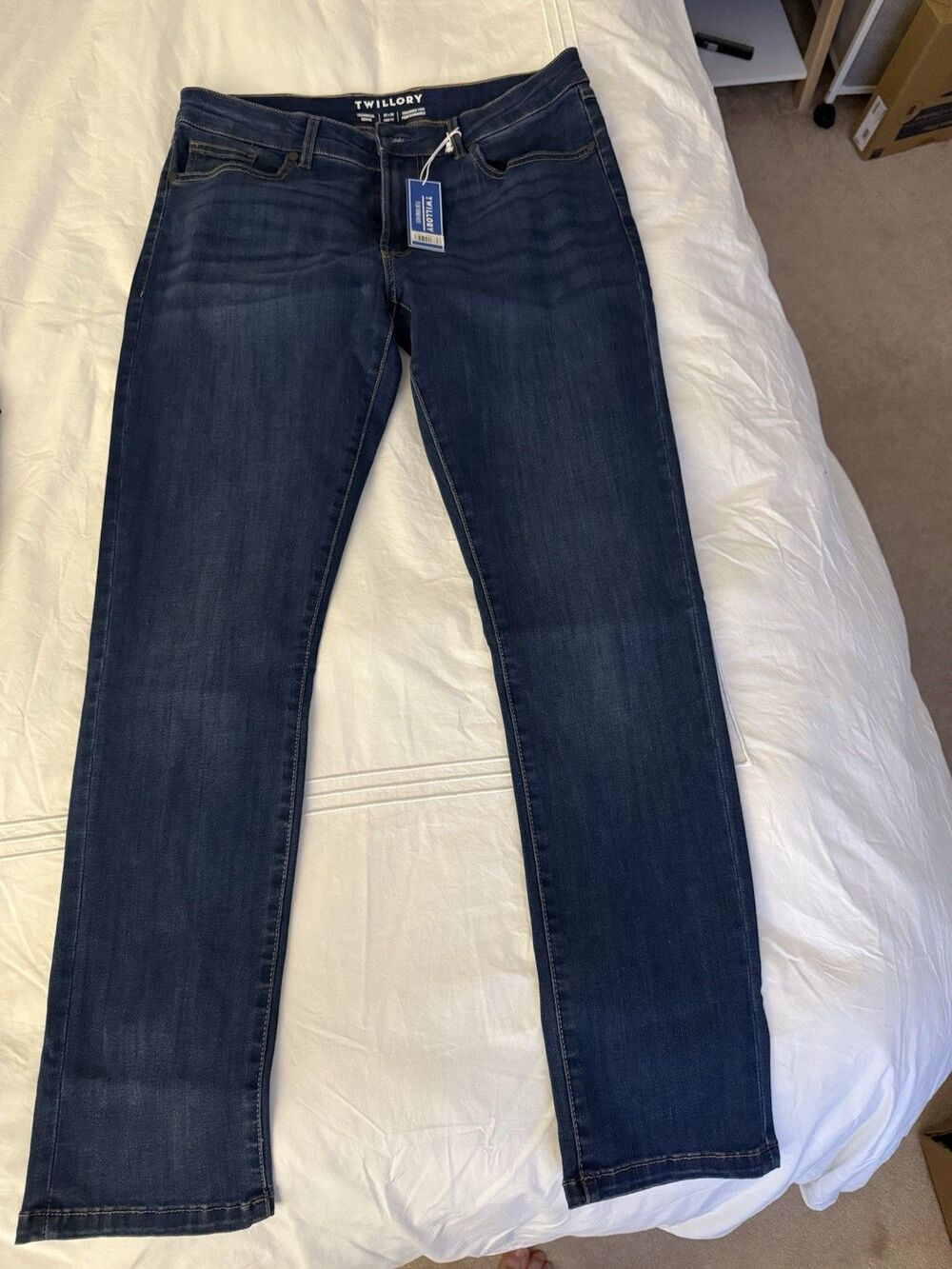 Twillory Jeans Mens 32x30 Blue Denim Stretch Performance 5-Pocket Trim Fit